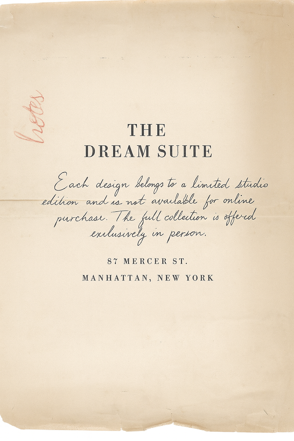 The Dream Suite boutique signature